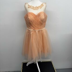 Elegant Peach Strapless Dress